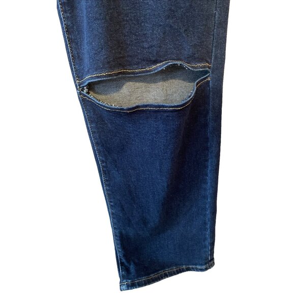 Vivi Vito Women's Stretch Denim Jeans Size 11 High Rise Straight Leg Open Knee - Picture 4 of 12